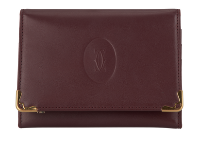 Cartier Must De Cartier Card Case, &pound;150, Accessories, Burgundy, Leather, Front view